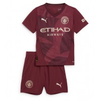 Camiseta Manchester City Erling Haaland #9 Tercera Equipación Replica 2024-25 para niños mangas cortas (+ Pantalones cortos)